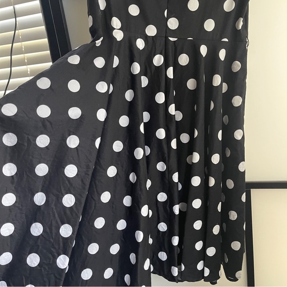 🖤🤍 Grace Karin Retro Boatneck Black/White Polkadot Swing Dress | Size L 🖤🤍 - Picture 7 of 10
